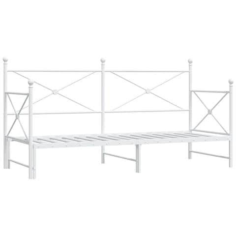 Divano Letto Estraibile Senza Materasso Bianco 75x190cm Acciaio - Foto 2