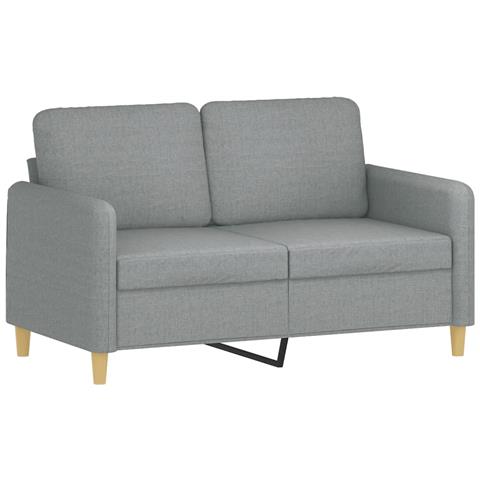 Set Divani 3 Pz Con Cuscini Grigio Chiaro In Tessuto - Foto 3