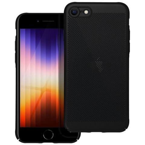 Breezy Custodia Back Cover Shell Rigida Antiscivolo Traforata Per Apple Iphone 7 8 Se 2020 2022 Nero - Foto 1