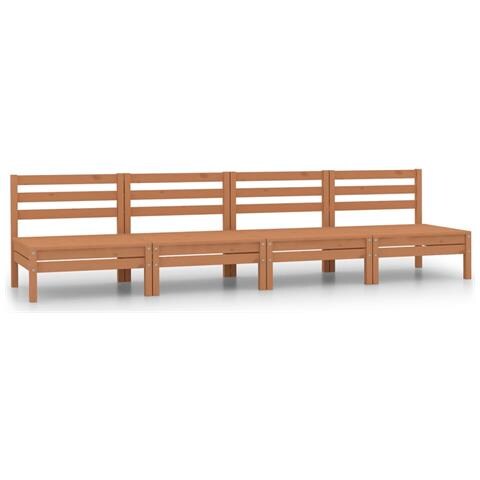 Lusso Casadino -  Set Salotto Da Giardino 4pz Marrone Ambra Legno Massello Pino - Foto 1