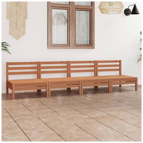 Lusso Casadino -  Set Salotto Da Giardino 4pz Marrone Ambra Legno Massello Pino - Foto 7