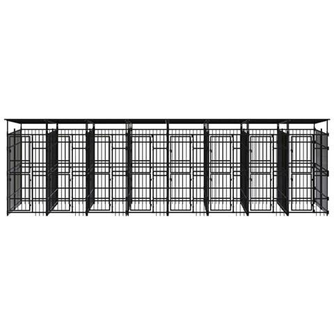 Gabbia Per Cani Da Esterno Con Tetto In Acciaio 14,75 M² - Foto 1