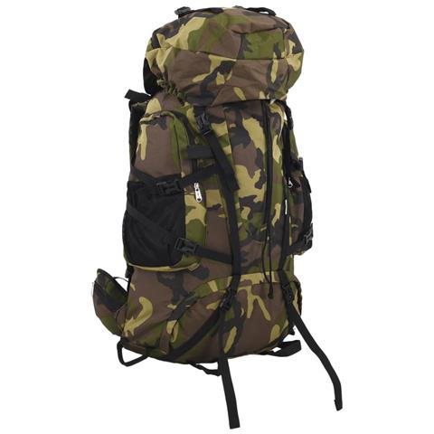 Zaino da Trekking Verde Mimetico 80 L in Tessuto Oxford - Foto 1