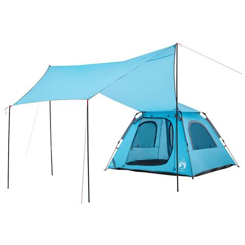 Tenda a Cupola da Campeggio 4 Persone Blu a Rilascio Rapido - Foto 8
