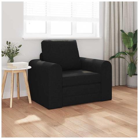 Divano Letto 2-in-1 Nero 98x71x83 cm in Tessuto - Foto 2