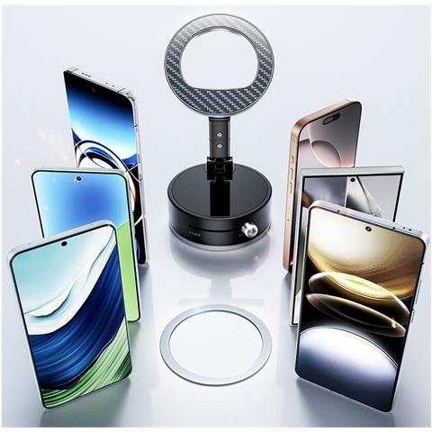 Supporto Magnetico Pieghevole In Lega Di Alluminio Con Ventosa Per Telefono - Foto 2