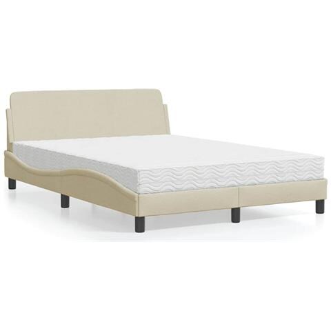 Letto con Materasso Crema 120x200 cm in Tessuto - Foto 2