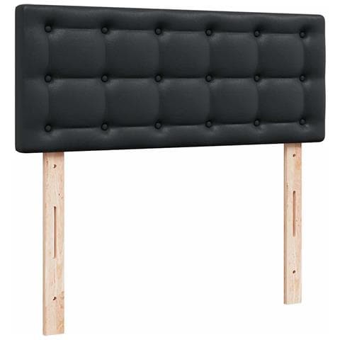 Struttura Letto Pouf con Materasso Nero 120x200 cm Similpelle - Foto 9