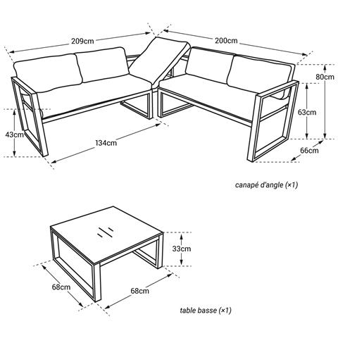Set Di Mobili Da Giardino Modulari Ibiza In Tessuto Blu 4 Posti - Alluminio Bianco - Foto 2