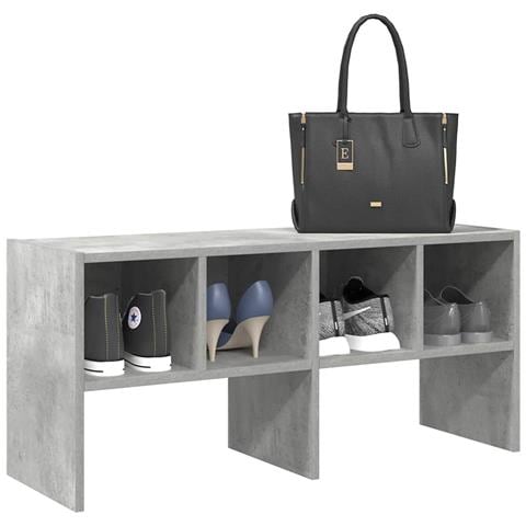 Scarpiera Impilabile Grigio Cemento 89,5x30x40 cm - Foto 2