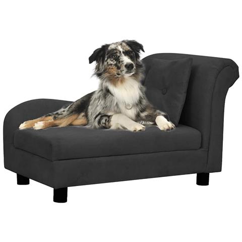 Divano per Cani con Cuscino Nero 83x44x44 cm in Peluche - Foto 2