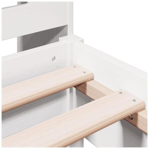 Letto Libreria senza Materasso Bianca 90x200 cm Legno di Pino - Foto 9