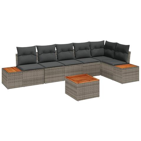Set Divano da Giardino 7 pcs Grigio 319 x 154 x 85 cm - Foto 1