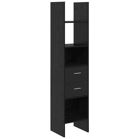 Armadio per Libri Rovere nero 40 x 35 x 180 cm - Foto 1