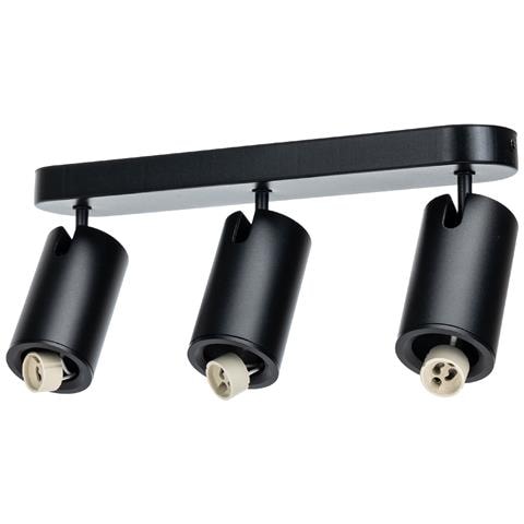 Plafoniera 3 Faretti Orientabili Gu10 310mm Nera Per Interni - Foto 1