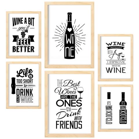 Set Di 6 Stampe Illustrazioni A Colori Di Caffè E Bevande In Cartelloni Pubblicitari Per La Casa A3 & A4 Telaio In Legno Chiaro - Foto 1