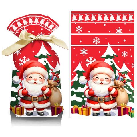 Sacchetti Di Natale Per Dolci - Benedizione Della Foresta Innevata 12x17cm (confezione Da 50) - Confezione Regalo Festiva - Foto 2