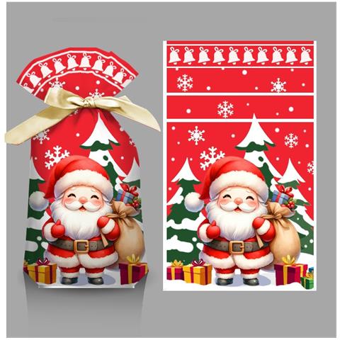 Sacchetti Di Natale Per Dolci - Benedizione Della Foresta Innevata 12x17cm (confezione Da 50) - Confezione Regalo Festiva - Foto 4