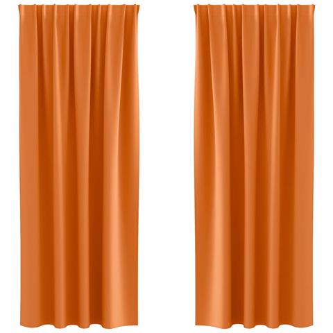 Tende con tende 2 pcs Arancione Vivo 245x140cm Poliestere - Foto 1
