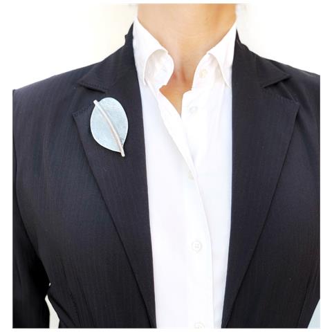 Spilla A Foglia Placcata In Argento 8,5x4cm ""perfect Leaf Gd"" - Foto 2