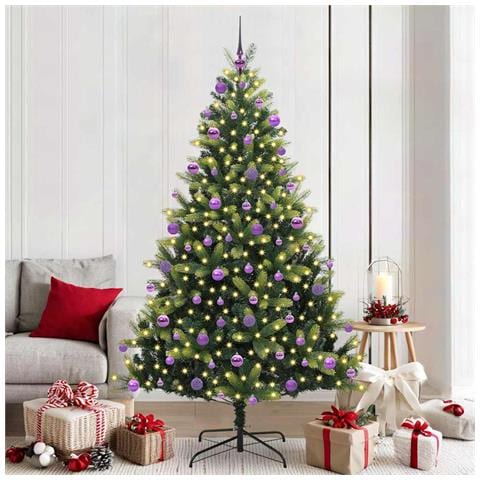 Albero di Natale Artificiale a Cerniera con 300 LED 210 cm - Foto 2