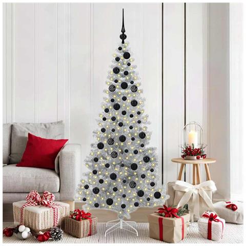 Albero di Natale con 300 LED con supporto Argento 180 cm PET - Foto 2