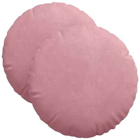 Cuscini per Seduta 2 pcs Rosa Ø 40 x 13 cm Velluto - Foto 1