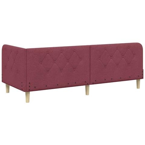 Cornice del letto ad angolo Rosso Vino 80 x 200 cm Tessuto - Foto 9