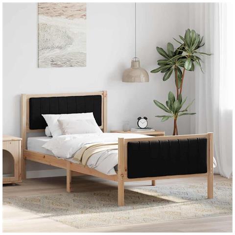 Struttura del Letto con testiera Marrone e nero 90 x 190 cm - Foto 2