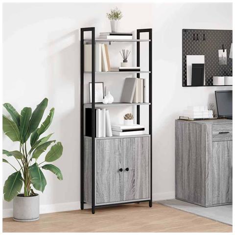 Armadio per Libri Grigio Sonoma 60 x 24 x 161 cm - Foto 2