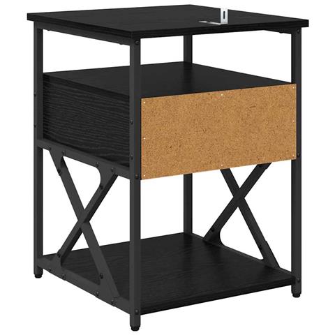 Armadio da Notte con cassetto 2 pcs Rovere nero 40 x 42 x 55 cm - Foto 9