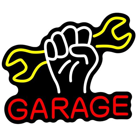 Insegna Led A Forma Di Chiave Inglese Gialla 39x32cm - Decorazione Per Garage, Alimentazione Usb - Foto 2