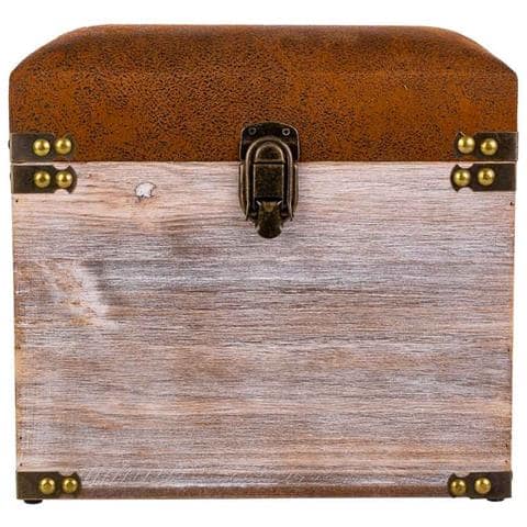 Sgabello Con Cassetti In Legno E Similpelle Marrone 30x30x28h - Foto 2