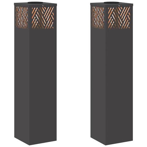 Faro LED solare per sentieri 2 pcs Nero - Foto 1