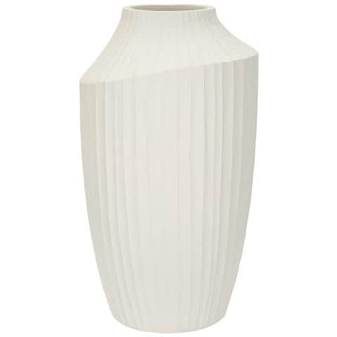 Vaso Ice Alto In Magnesio Color Crema Con Coste Verticali - Foto 1