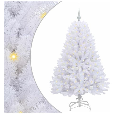 Albero di Natale Artificiale con Rami Pieghevoli Bianco 150 cm - Foto 1