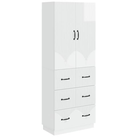 Set di armadi 2 pcs Bianco Lucido 66 x 34,5 x 87 cm - Foto 1