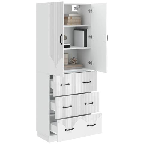 Set di armadi 2 pcs Bianco Lucido 66 x 34,5 x 87 cm - Foto 2