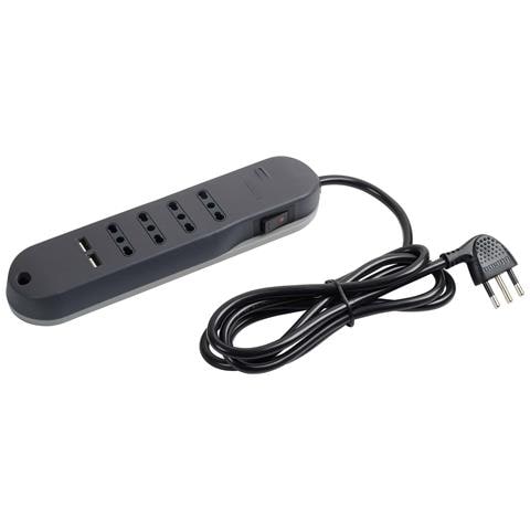 Slim prolunghe e multiple 1,5 m 4 presa (e) AC Interno Grigio - Foto 1