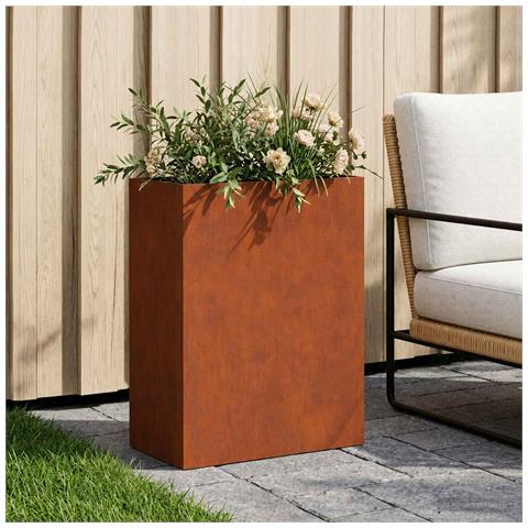 Vaso da giardino Ruggine 40 x 20 x 40 cm Acciaio Corten - Foto 2