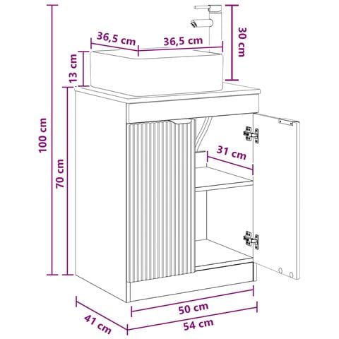Set di mobili per il bagno Grigio Cemento Legno ingegnerizzato - Foto 2