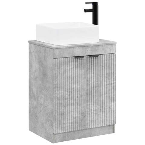Set di mobili per il bagno Grigio Cemento Legno ingegnerizzato - Foto 1