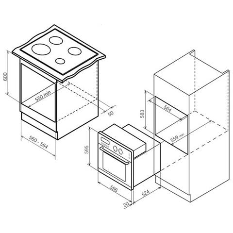 Bompani - Forno Elettrico da Incasso 8014747035500 Capacità 54 L  Multifunzione Ventilato Colore Acciaio Inox - ePRICE