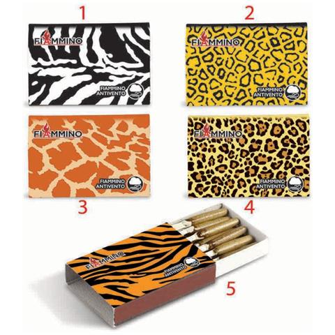 20 Fiammiferi Fiammino Antivento Skin 4 Cm 1 Scatola Windproof Modello 5 - Foto 1