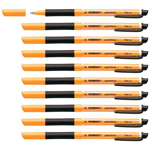 pointVisco - Penna Roller a inchiostro Gel - Confezione da 10 - Nero - Foto 1