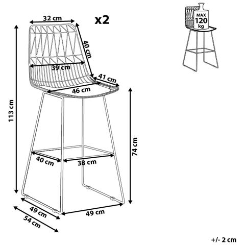 Set Di 2 Sedie Alte In Acciaio Dorato Preston - Foto 17
