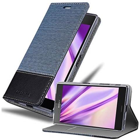 Custodia Compatibile Con Sony Xperia Z5 In Blu Scuro Nero - Coperchio Protettiva Con Chiusura Magnetica, Funzione Stand E Tasca Per Le Carte - Foto 1