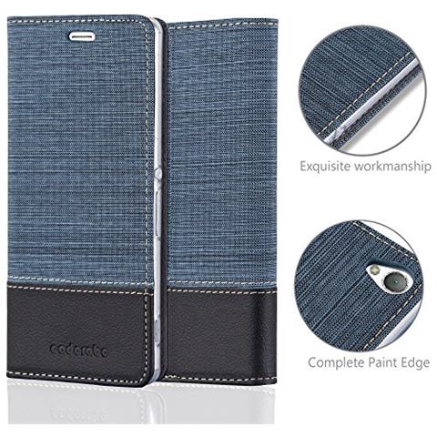 Custodia Compatibile Con Sony Xperia Z5 In Blu Scuro Nero - Coperchio Protettiva Con Chiusura Magnetica, Funzione Stand E Tasca Per Le Carte - Foto 2