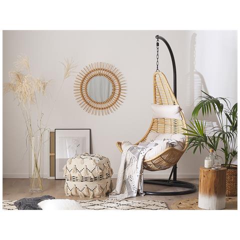 Poltrona Sospesa In Rattan Beige Con Piedistallo Atri Ii - Foto 14