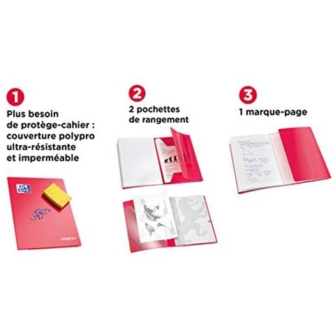 Oxford Easybook Set Di 3 Quaderni Con Graffette Formato Grande 24 X 32 Cm 96 Impagina Ha Quadretti Adulto 90 G - Foto 2